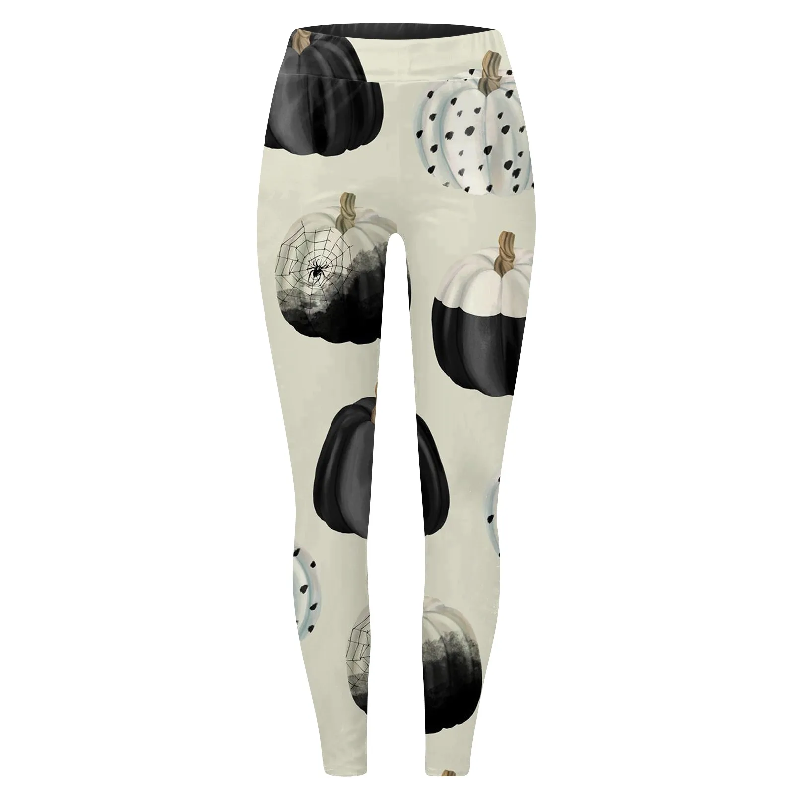 Pantaloni da Yoga Casual da donna tendenza della moda pantaloni elasticizzati Slim con stampa a tema di Halloween pantaloni da nove minuti versatili