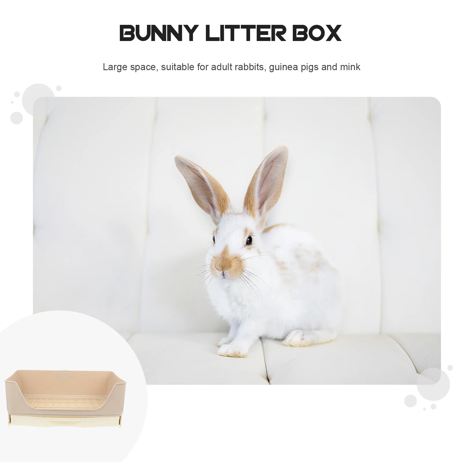 

Large Rabbit Litter Tray Portable Non Slip Thick Bottom Net Pet Potty Box for Bunny Guinea Pigs Potty Training