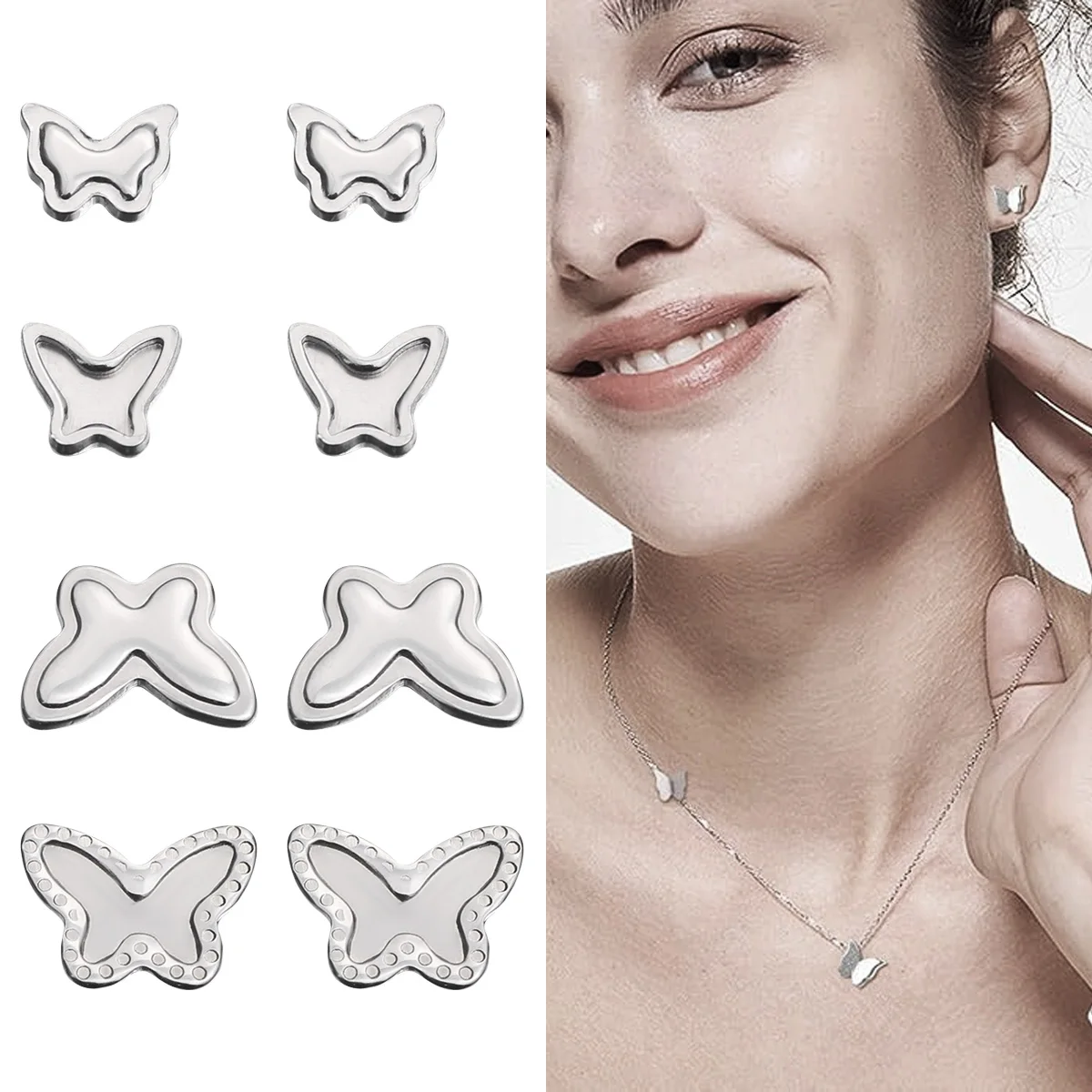 

30/60Pcs 7.5/8/12/13mm Butterfly Pendants for Stainless Steel DIY Jewelry Making Crafts Necklace Bracelet Keychain Accessories