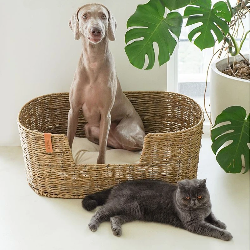 

Rattan Dog Nest Cat Bed House Four Seasons Cat Scratch Board Waterproof Environmental Protection Big Pet Supplies Products