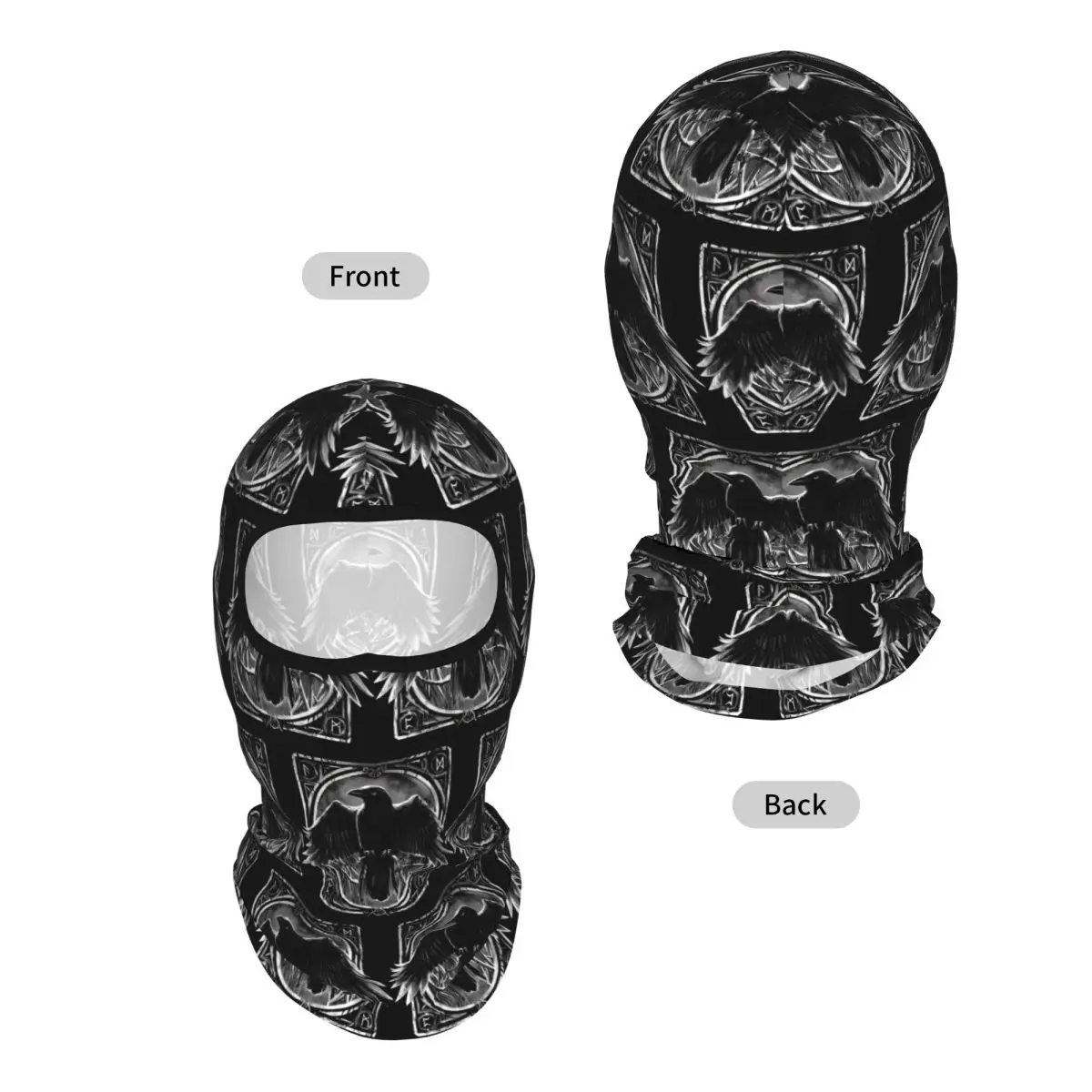 Odin's Watcher Yggdrasil Raven Breathable Balaclava Full Face Mask Sun Protection Neck Gaiter For Motorcycle Fishing Outdoor