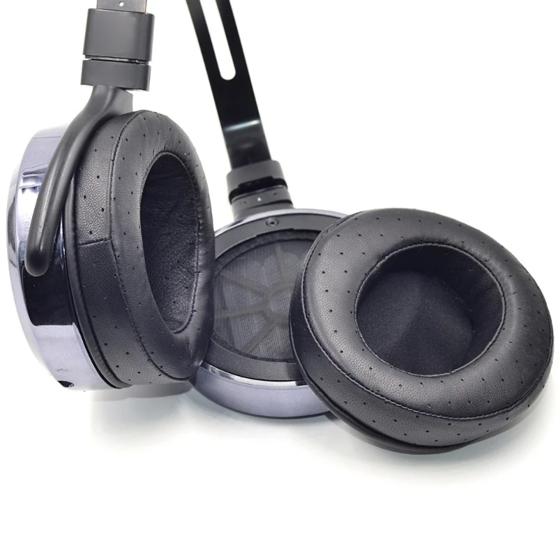 Schwarze Ersatz-Ohrpolster für HD681 HD668B HD672 Kopfhörer, ovales gepolstertes Kissenpaar für erfrischende Heimmusik und X3UB – Detail 1