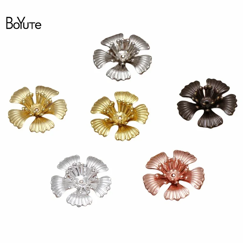 

BoYuTe Wholesale (50 Pieces/Lot) 19MM Brass Flower Materials Hand Made Diy Jewelry Accessories Wholesale