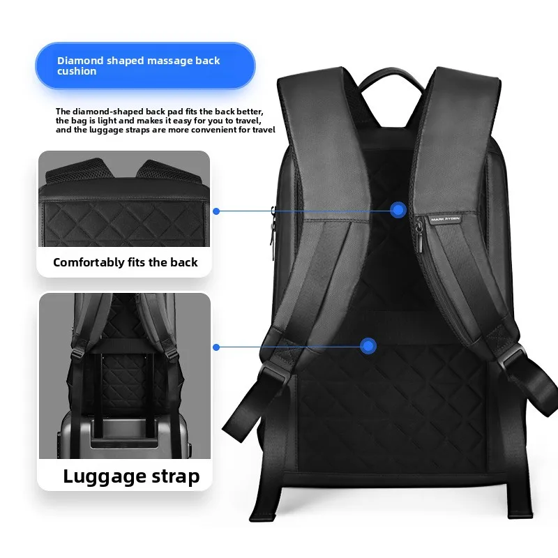 Thin and Light Computer Backpack 15.6 Inch Notebook Backpack Men's College Student Casual Schoolbag