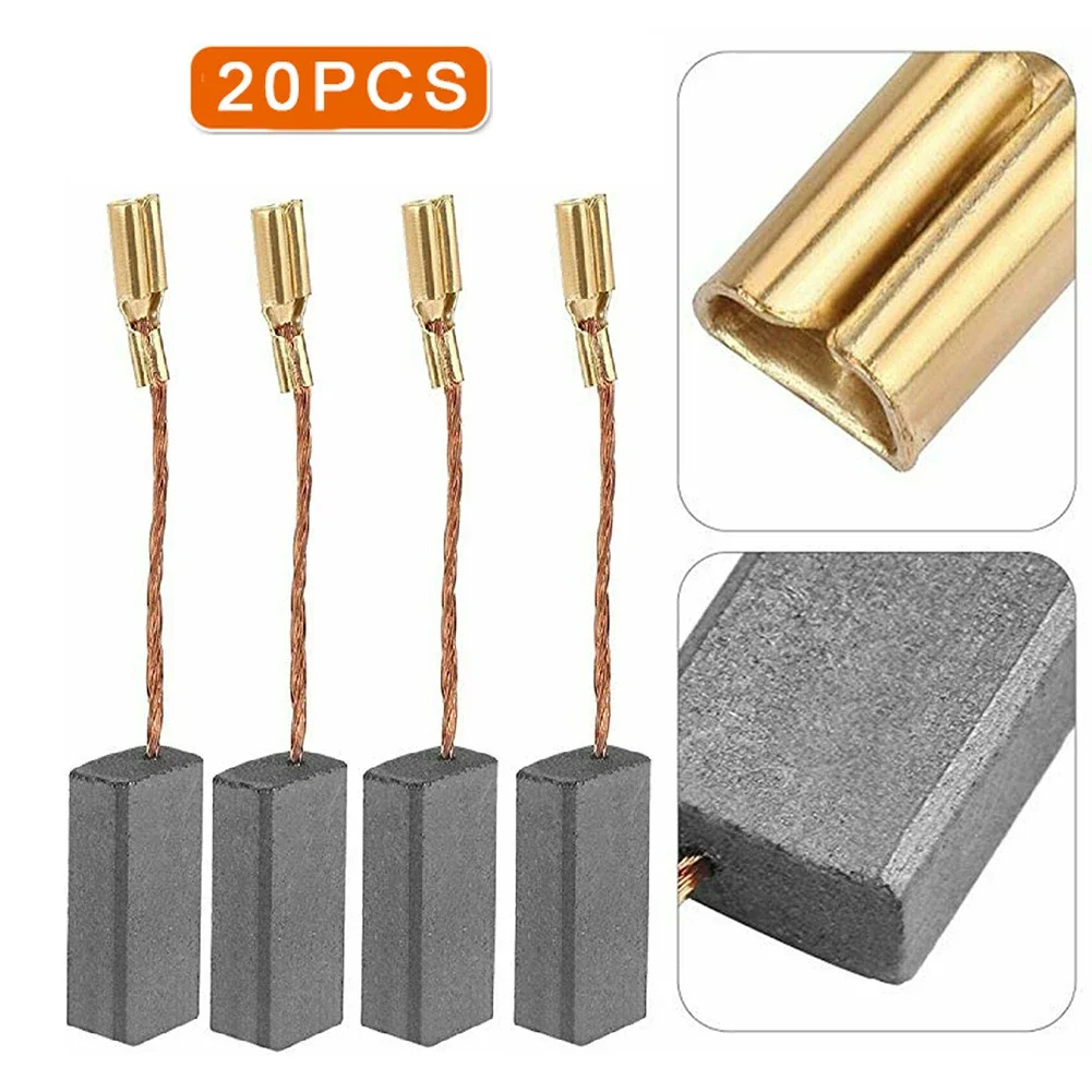 20PCS Carbon Brushes With Wire Leads Carbon Brushes For Angle Grinder Motor Carbon Brushes Power Tool Accessories 15x8x5mm