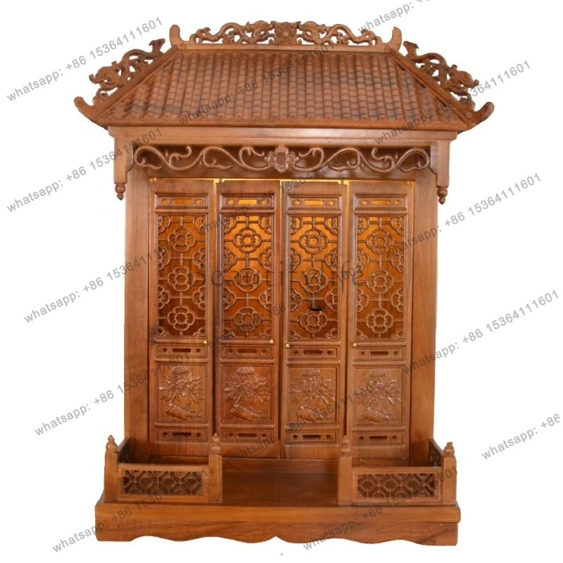 Shrine buddista con porta shrine per tavolo shrine domestica armadio incenso rurale a parete
