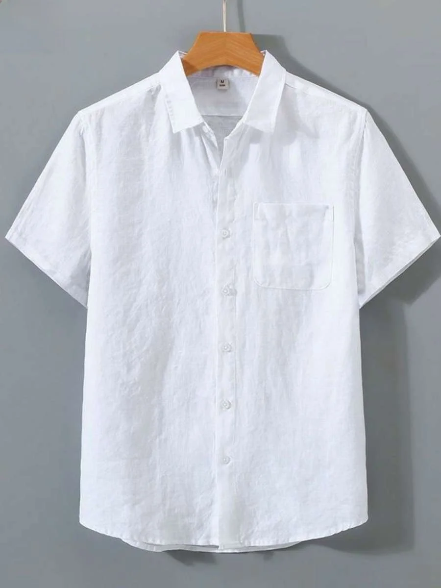 

Comfortable Pure Linen irt Men's ort Sve Summer Linen Clothes Retro Casual Thin irt Loose Fit Lightweight Summer Wear