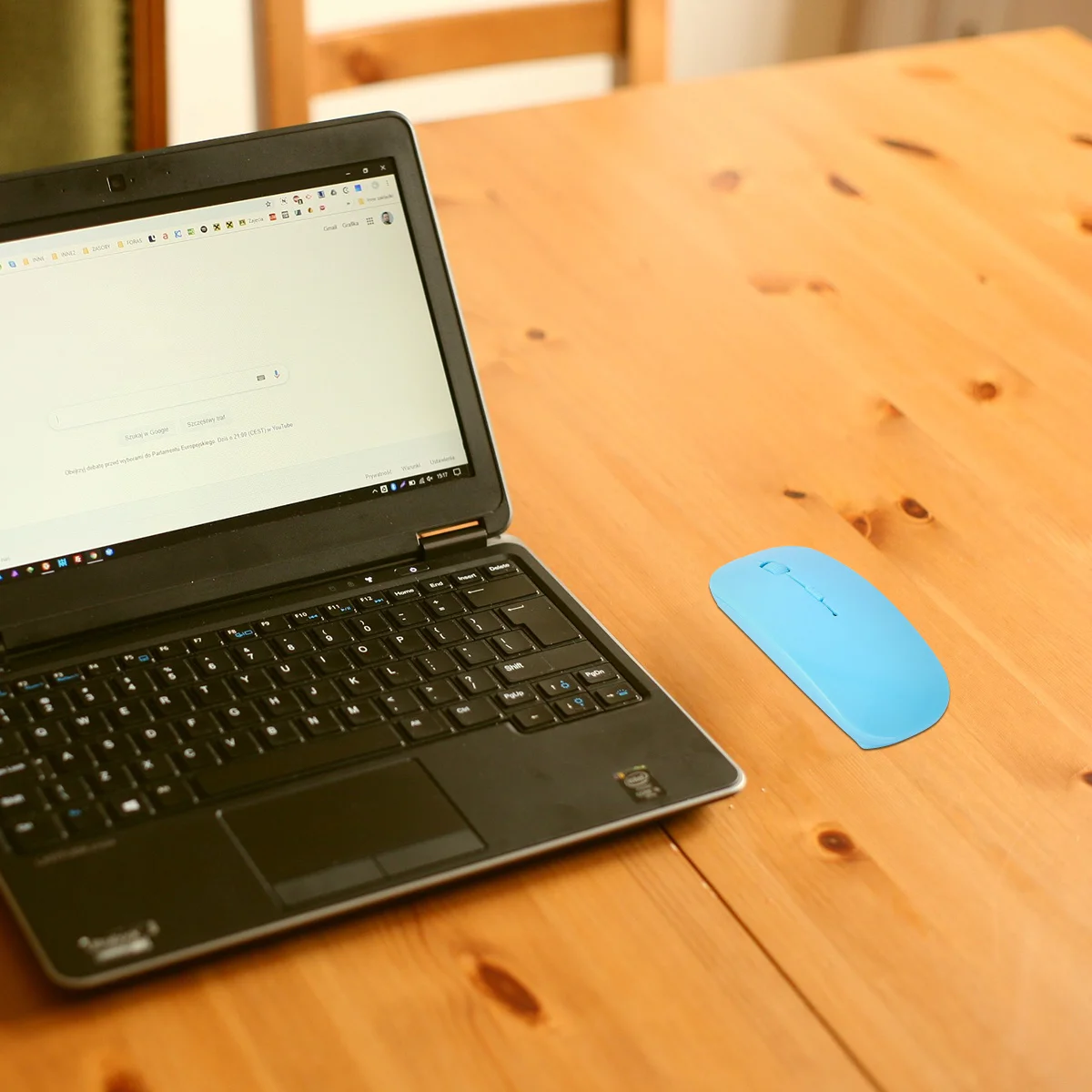 

Flat Wireless Mouse Blue 2.4g Ergonomic Design USB Receiver for Laptop Pc Adjustable Dpi Lightweight Long Range