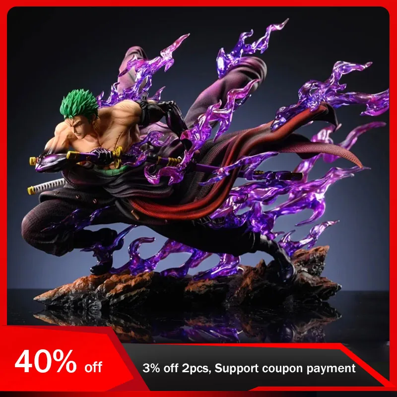 21cm One Piece Zoro Figure 2 Heads Roronoa Zoro Action Figure PVC Anime Model Figurine Kids Toy Gifts for Boys Collectible