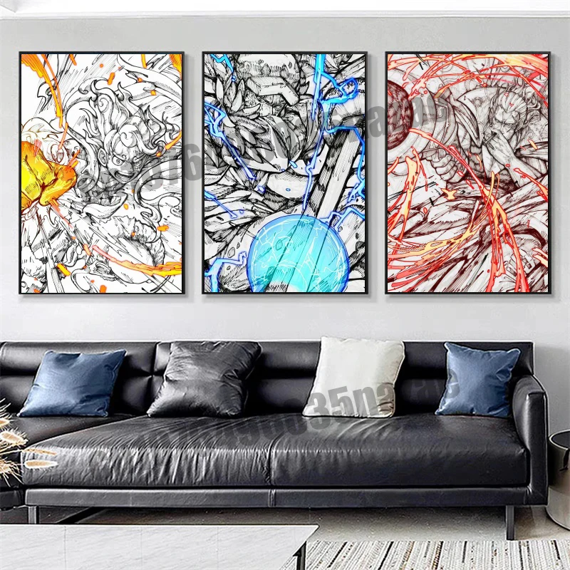 

One Piece Cartoon Anime Personal Cool Style Wall Art Poster Canvas Painting High Quality Home Decoration Oil Painting Gifts