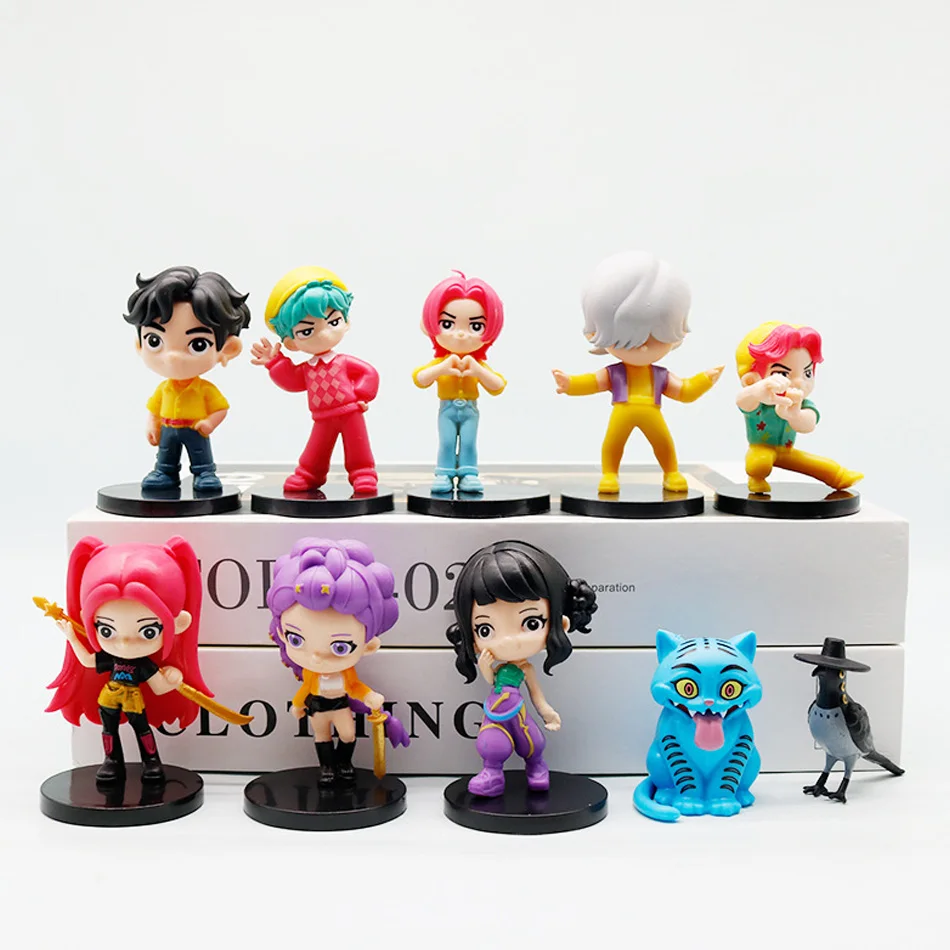 2 estilos Q versão Anime Kpop Demon Hunters Figura Modelo Brinquedo Derpy Tiger Rumi Zoey Mira Saja Meninos Ornamento Presente de Natal