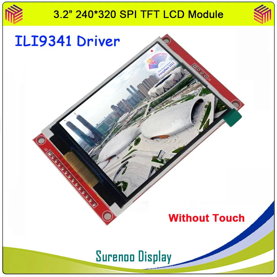 Schermo di visualizzazione del modulo LCD TFT SPI seriale da 3,2 pollici 320 * 240 e driver del pannello touch resistivo IC ILI9341 per MCU