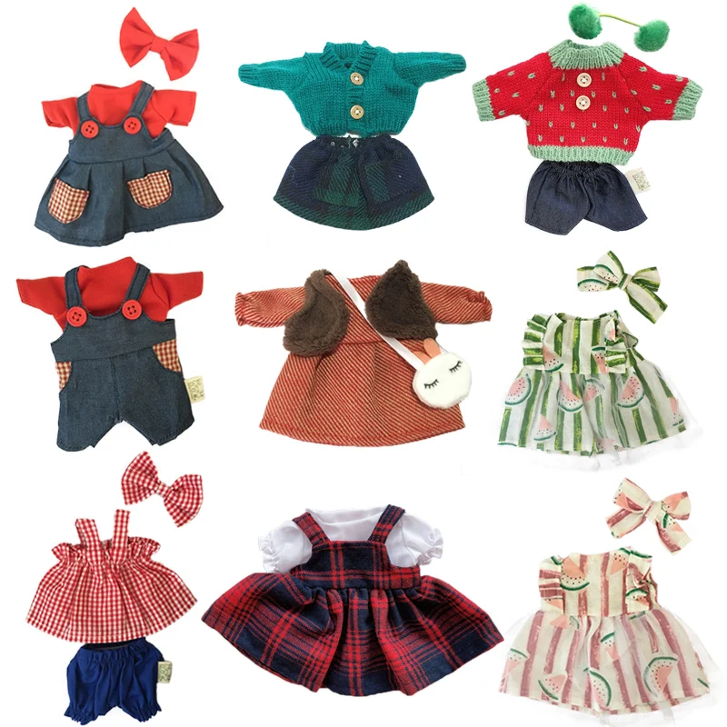 30cm/45cm/60cm Doll Clothes for Le Sucre Rabbit Plush Toys Denim Dress Sweater Accessories for Stuffed Dolls Gifts for Children