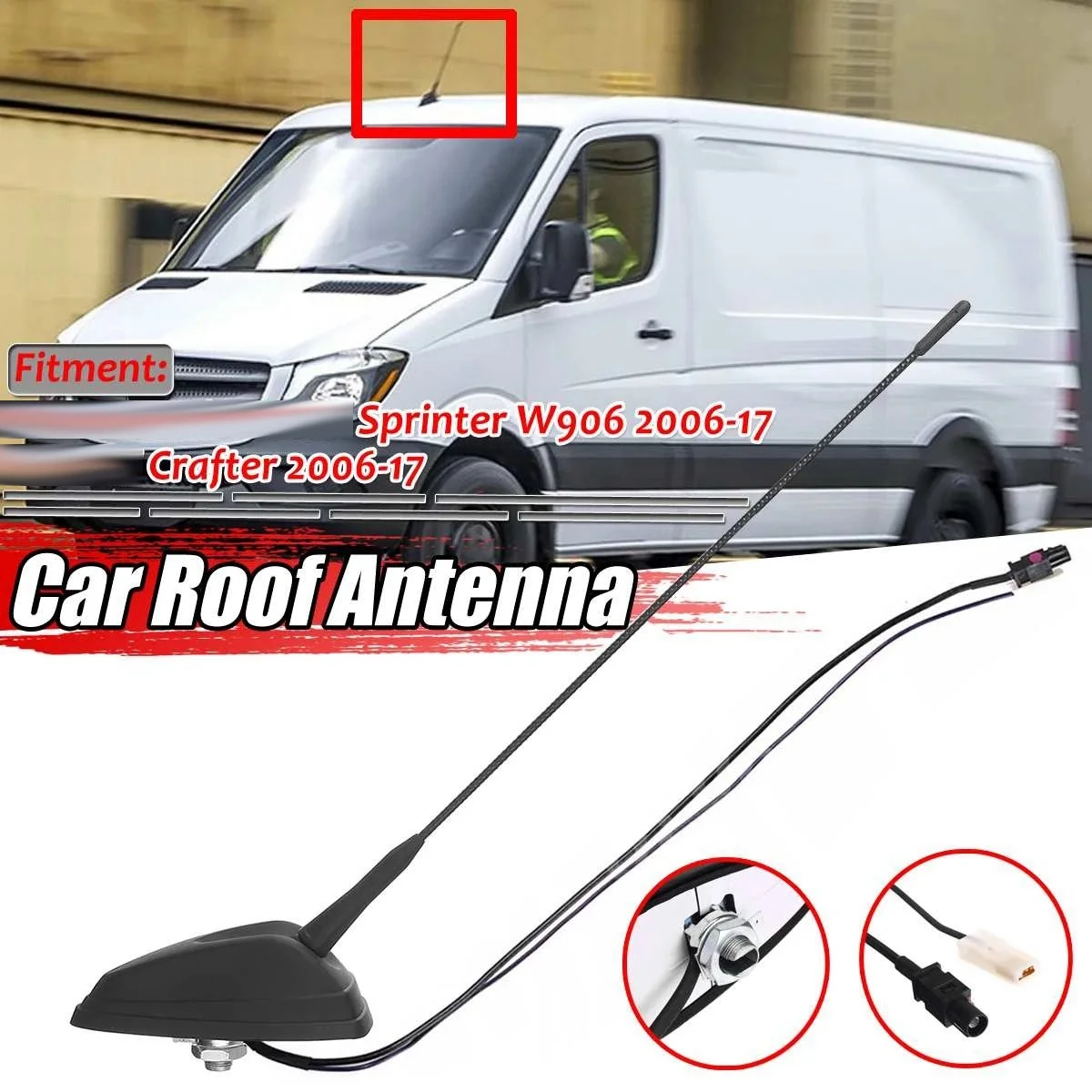 Car Front Roof FM/AM Signal Antenna Aerials for Mercedes Benz Sprinter W906 for-Crafter 2006-2017 A9068200475 EW4432