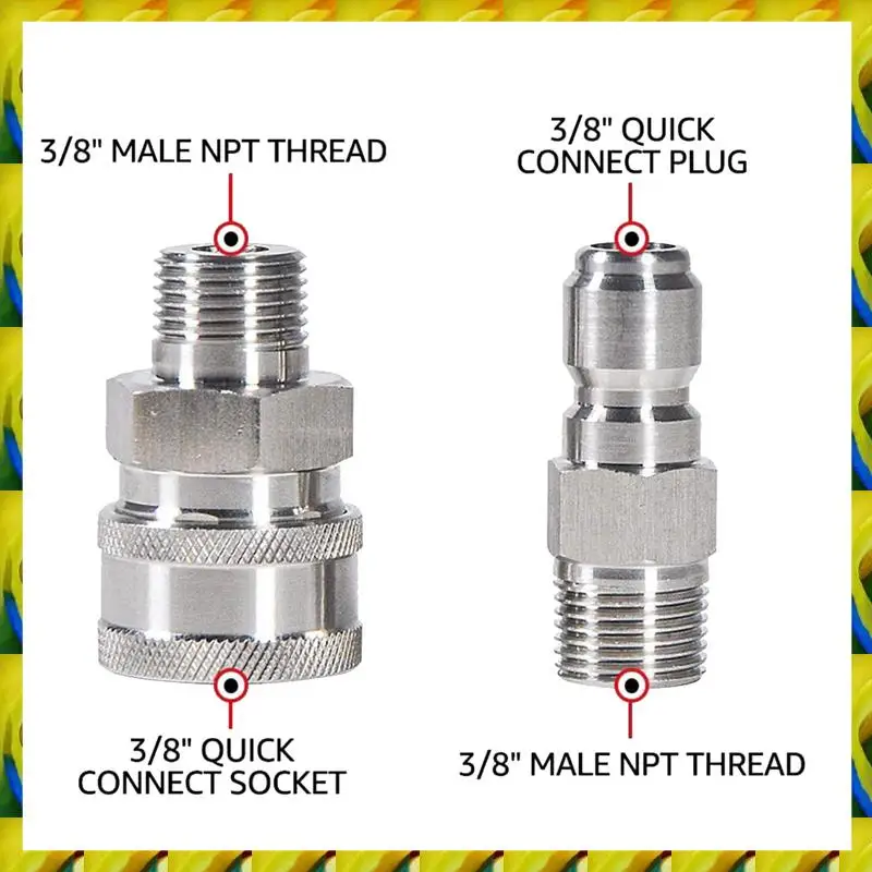 WFF 4500PSI Ball Valve Kit Switch With 3/8Inch Quick Plug Connector High Pressure Washer Ball Valve Kit