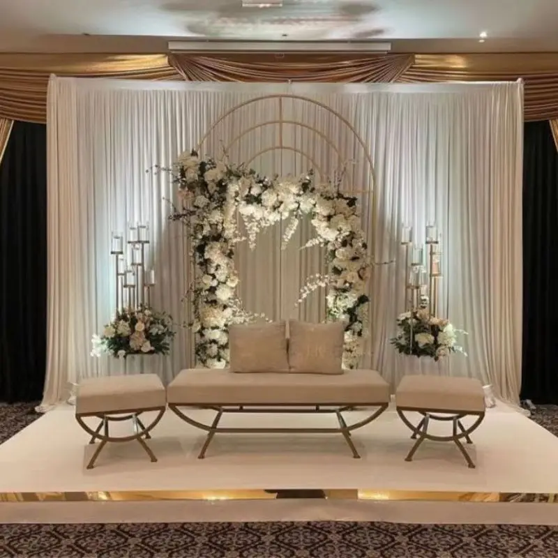 Arrière-plan mural de luxe pour fête en plein air, cadre d'affichage en arc de fleurs, accessoires de fond pour événement de mariage, support de décoration pour panneau Floral