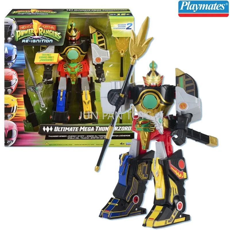 Оригинальная фигурка Playmates Power Rangers Re-Ignition Season 2 Thunder Megazord PM68695 со светом и звуком, коллекционная игрушка-робот