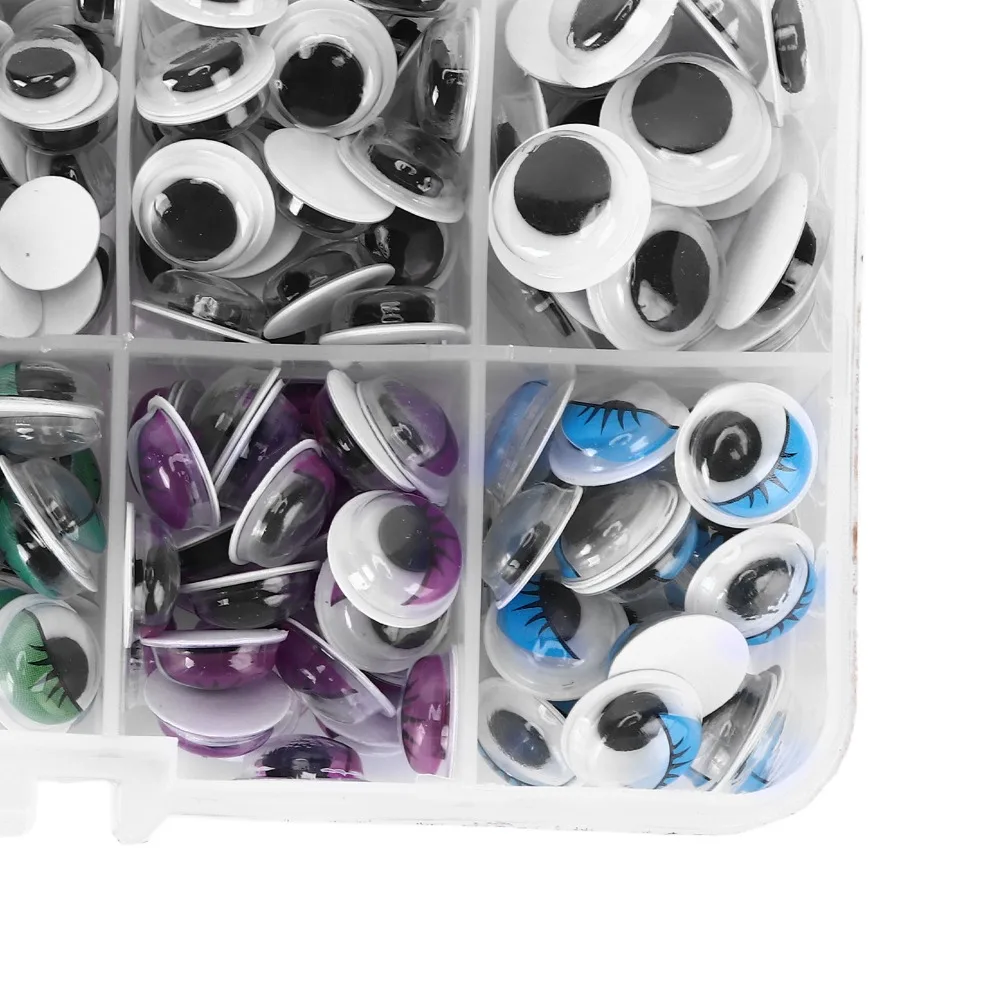 420pcs Easy to Use Self Adhesive Eyes Multi Purpose Multicolor Wiggle Eyes With Eyelashes Plastic Box Included