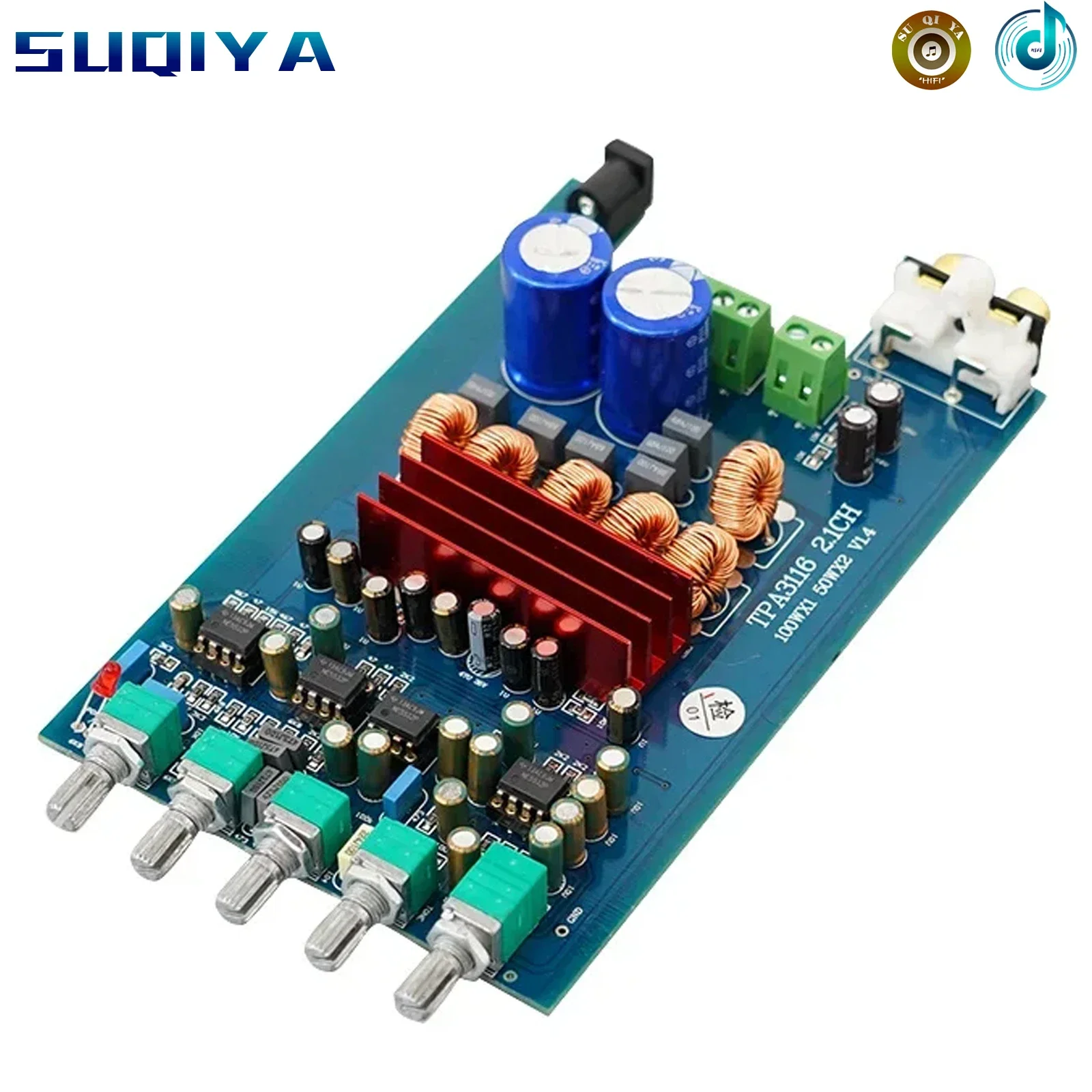 

50w*2+100w TPA3116D2 2.1 Channel Digital Power Amplifier Board NE5532 High Power Bluetooth 5.0 Subwoofer Amplifier Audio Board