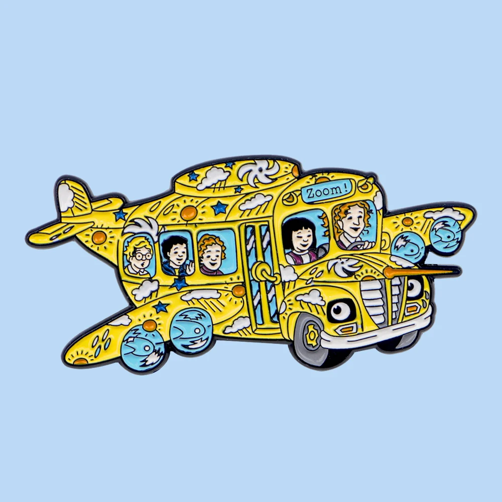 

School Bus Cartoon Enamel Lapel Pin Badge Pins Hats Clothes backpacks Decoration Jewelry Accessories Gift