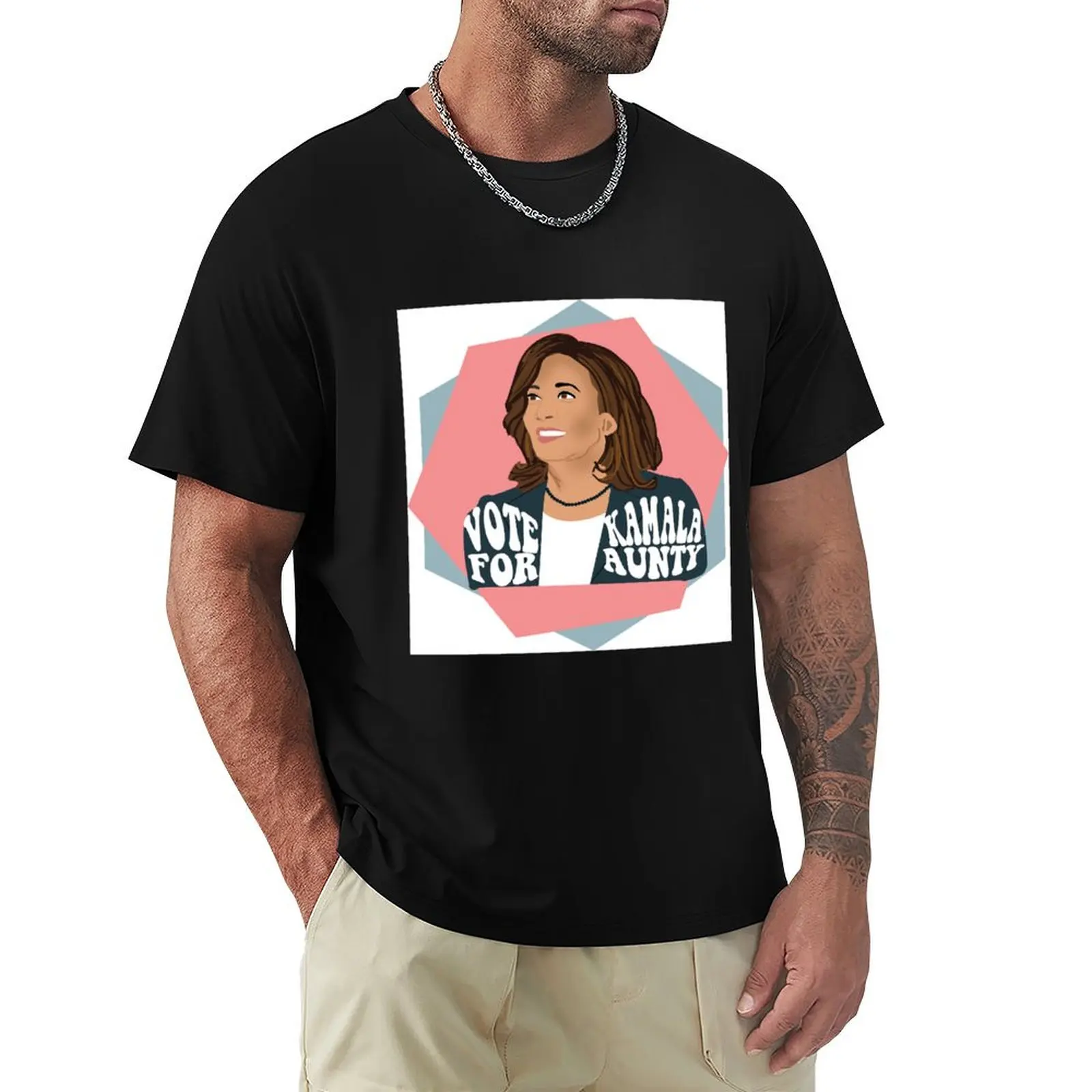 

VOTE FOR KAMALA AUNTY T-Shirt Casual All Match Tee Shirt for Men