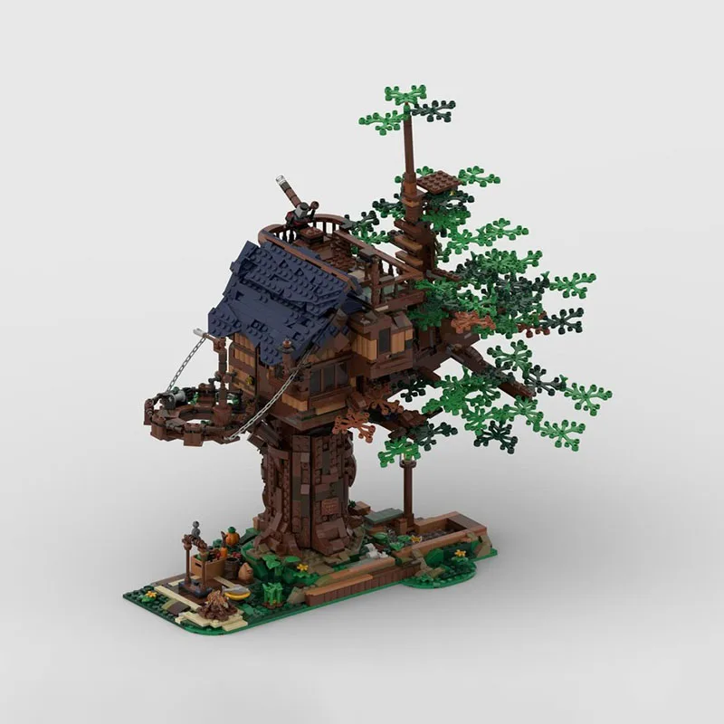 모듈형 도시 건축 모델 MOC 빌딩 블록 모듈형 뉴 라이프 트리 하우스 기술 블록 크리스마스 DIY 장난감 건설 선물