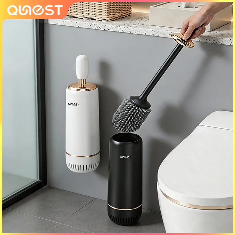 Toilettenbürste, Wandmontage, für den Haushalt, ohne tote Winkel, langer Griff, Silikon-Toilettenbürste, Badezimmerreinigung