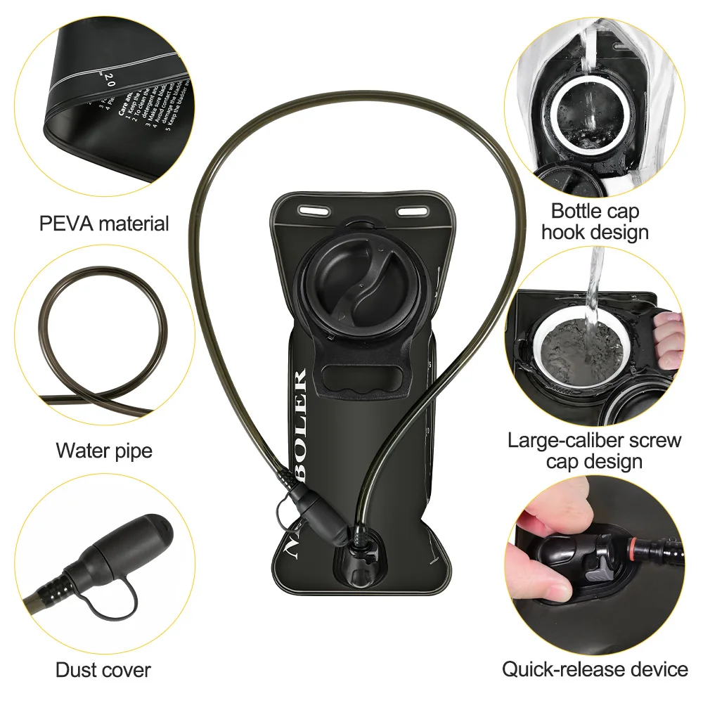 Wasserblase Trinkrucksack Hydrationspack Faltbarer Camping-Lauf-Hydrationswesten-Rucksack 1.5L 2L 3L – Detail 11