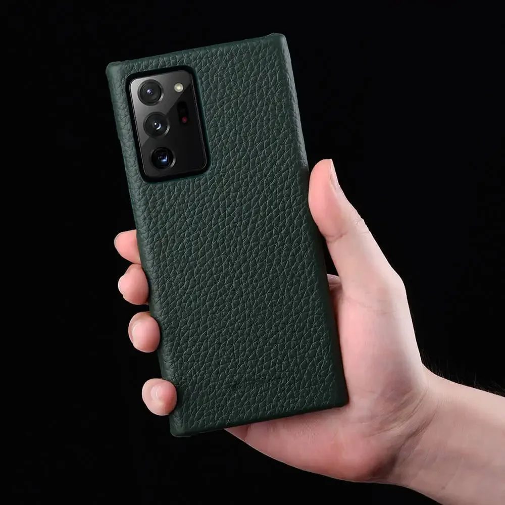 

Premium Genuine Cowhide Leather Phone Cover for Samsung Galaxy S25 S24 S23 Ultra S22 S21 Plus Note 20 Natural Armor Case