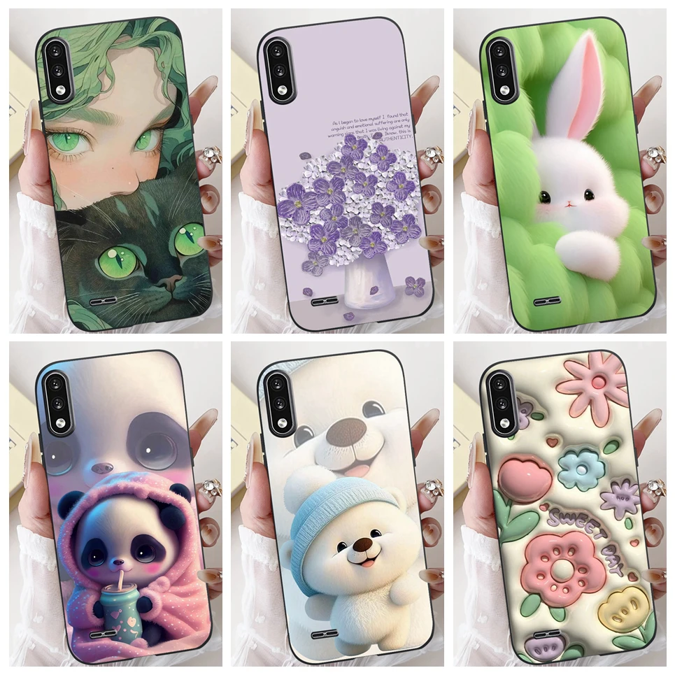 Funda de teléfono con pintura de dibujos animados para LG K22 2020 K10 K52 K61 K62 K42 2020, funda a prueba de golpes, flor de lujo, silicona líquida suave Cqoue