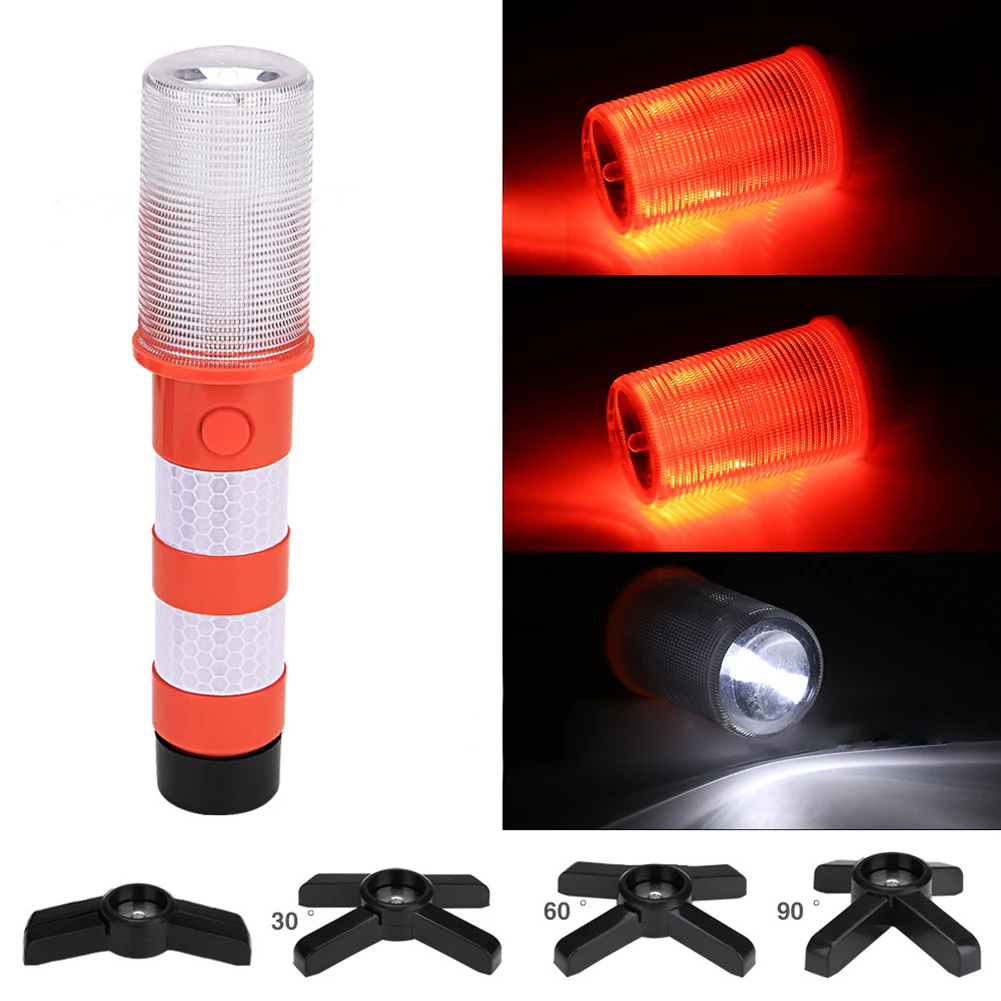 LED Road Flares Luzes de Emergência, Roadside Lights com base e suporte, carro, veículos marinhos, caminhões, 2 Pack