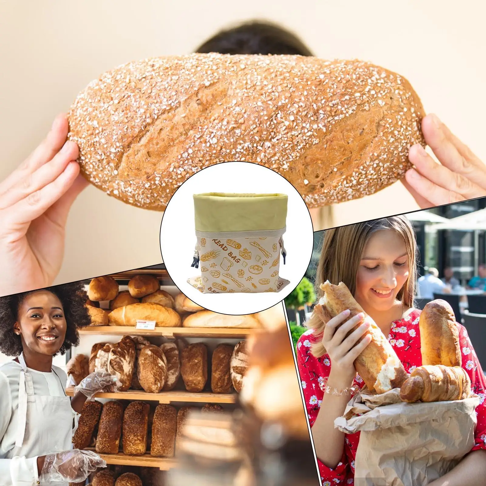 Loaf Storage Bag Keep Freshness Bread Storage Bags Reusable Beeswax Pouch Bakery Loaf Container for sourdough bread