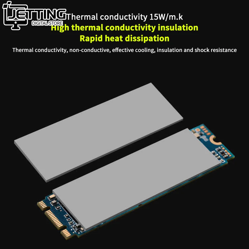 

2 шт. 15 Вт M.2 термопрокладка проводящая прокладка лист 0,5/1,0/1,5 мм кремниевый SSD термопрокладка клейкая изоляционная термопрокладка для ноутбука