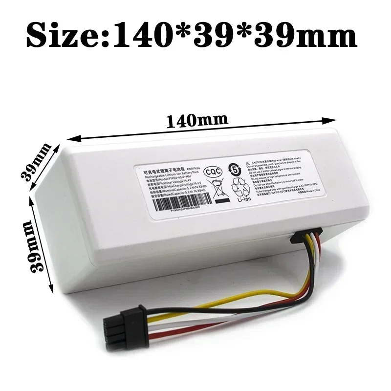 [P1904-4S1P-MM] for Xiaomi Mijia 1C STYTJ01ZHM Rechargeable Battery 14.4V 5200mAh Robot Vacuum Cleaner Battery