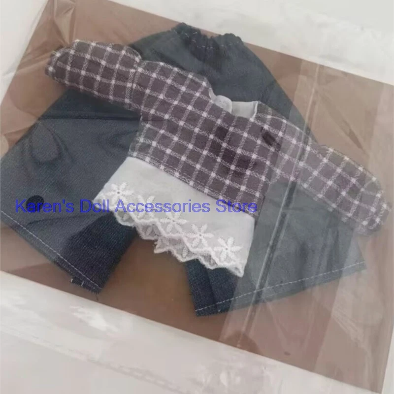 2026 2pcs plaid shirt +Jeans set for Blythe/landoudou(Fit for Lulu,ymy24,Ob22,24,26,zone, Jenny)