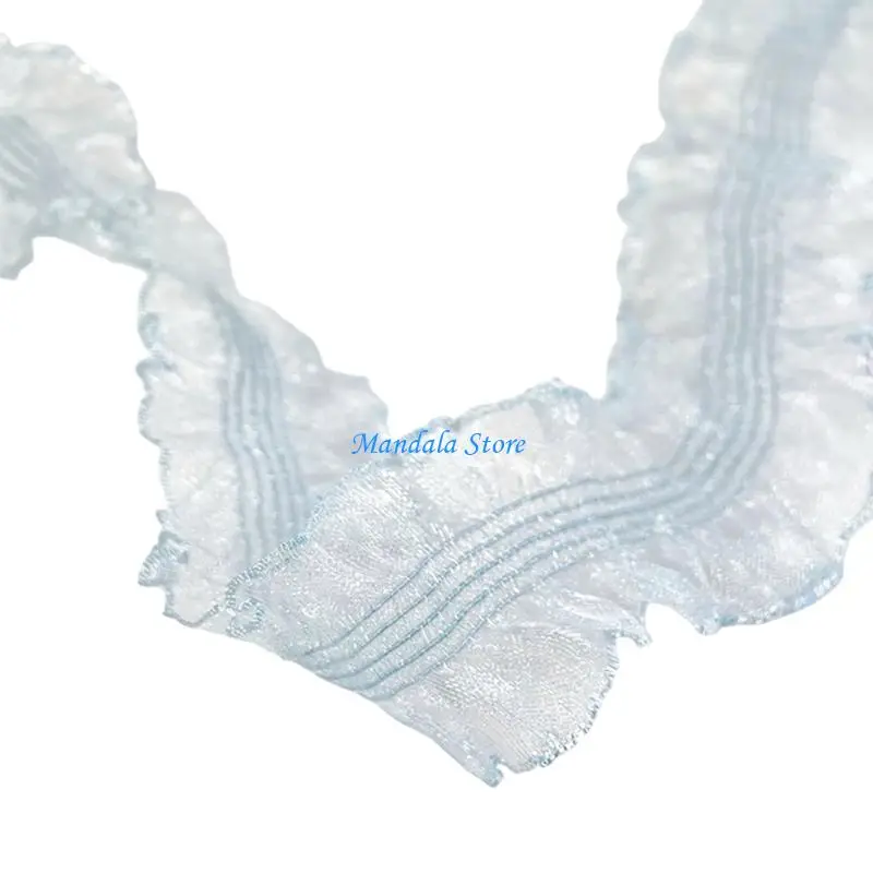 U2JC 10Yards Crimped Organza Ruffle Ribbon for Dressmaking Sewing and Home Decoration