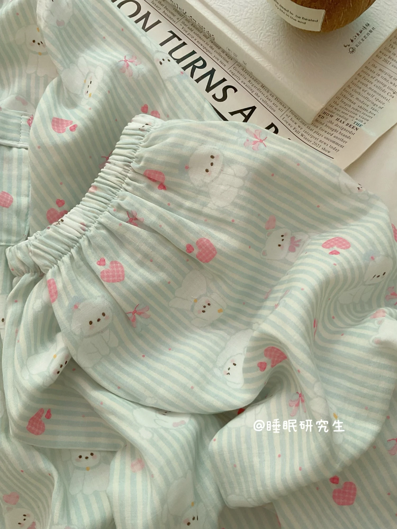 Pure Cotton Pajamas Set Small Fresh Cartoon Cute Short-sleeved Pajamas Sweet Girl Japanese Ins Skin-friendly Soft Loungewear