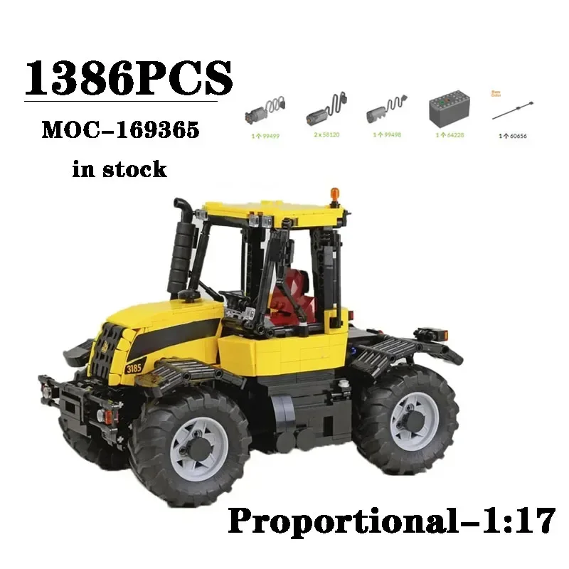 MOC-169365 Agricultural Tractor and MOC-169574 Trailer Scale 1:17 Building Blocks Model Children's Birthday Toys Christmas Gifts