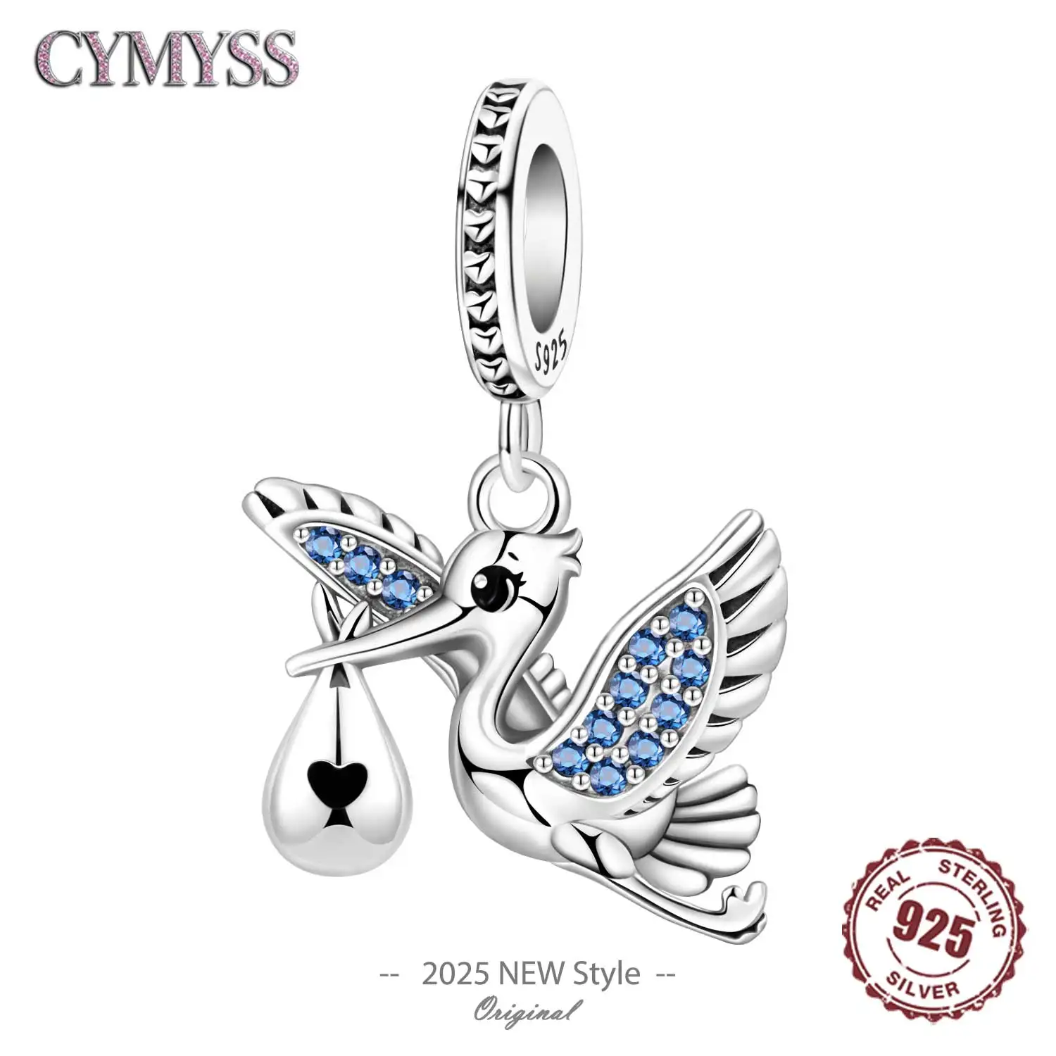 

925 Sterling Silver Lucky Bird Cute Pet Dog Cat Animals Pendant Birthday Gift for Women Bangle Bracelet Necklace DIY Jewelry
