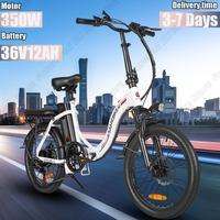 CY20 E-bike 350W Powerful Brushless Motor 36V12AH Lithium Battery Folding Electric Bicycle 20-In Tire Aldult Snow Electric Bike