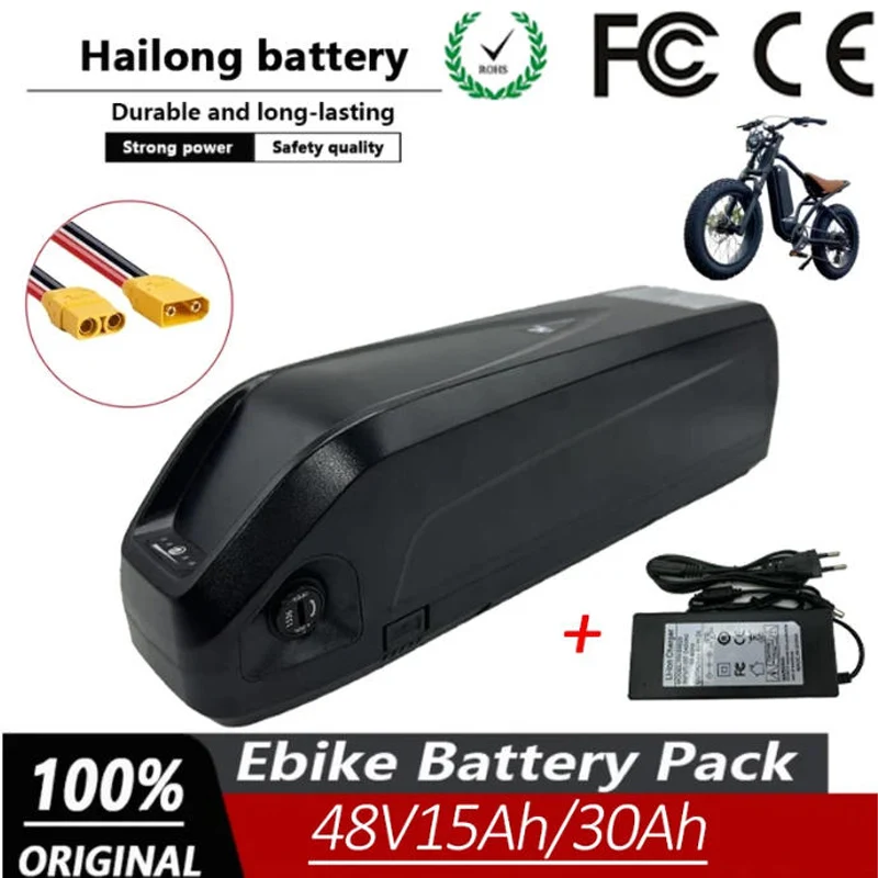 

Новая аккумуляторная батарея Hailong для электровелосипедов 48В 15Ач-20Ач, для горных велосипедов, на элементах 18650, подходит для двигателей 750Вт 500Вт