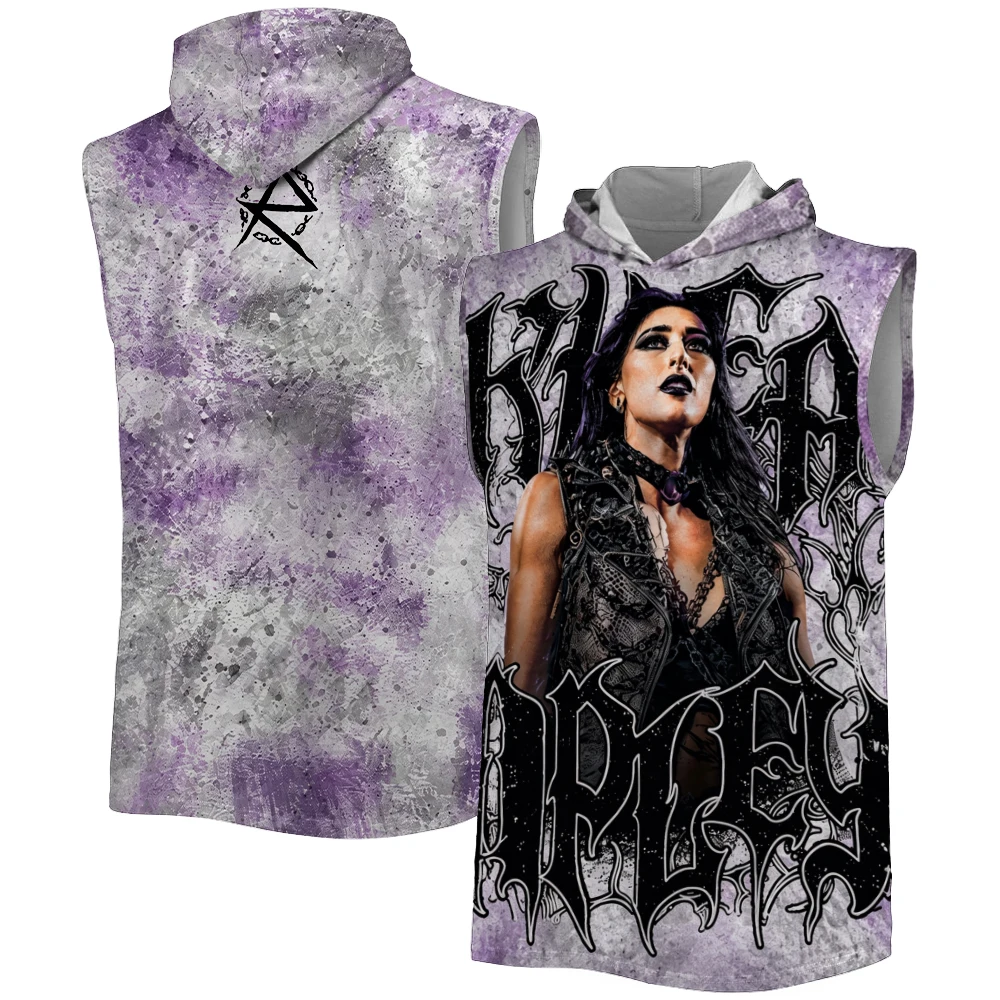Men's White Rhea Ripley Superstar Hooded Tank 3D Print Breathable Gym Tank Top Youth Sports Casual Sleeveless Hoodie 2026