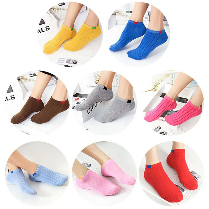 5 Pairs 10 Candy Colors Women Short Socks Fashion Female Girls Ankle Boat Socks Invisible Sock Slippers Calcetines Women Hosiery