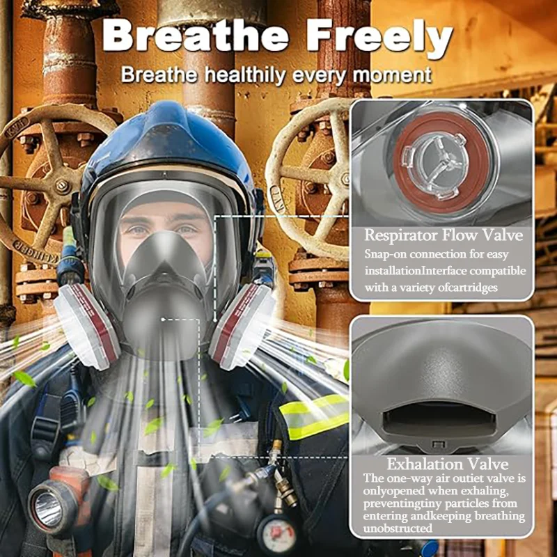 6800 Full Face Respirator Mask (17-in-1 Kit) with 2091 Dust Filter - Protection Against Organic Gases, Paint Spray,  Dust.