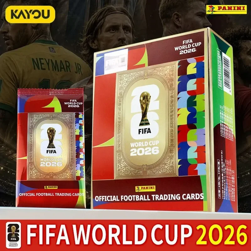 Cartes à collectionner authentiques Kayou Coupe du Monde 2026, souvenirs pour les fans de football et les collectionneurs, boîte mystère décorative.