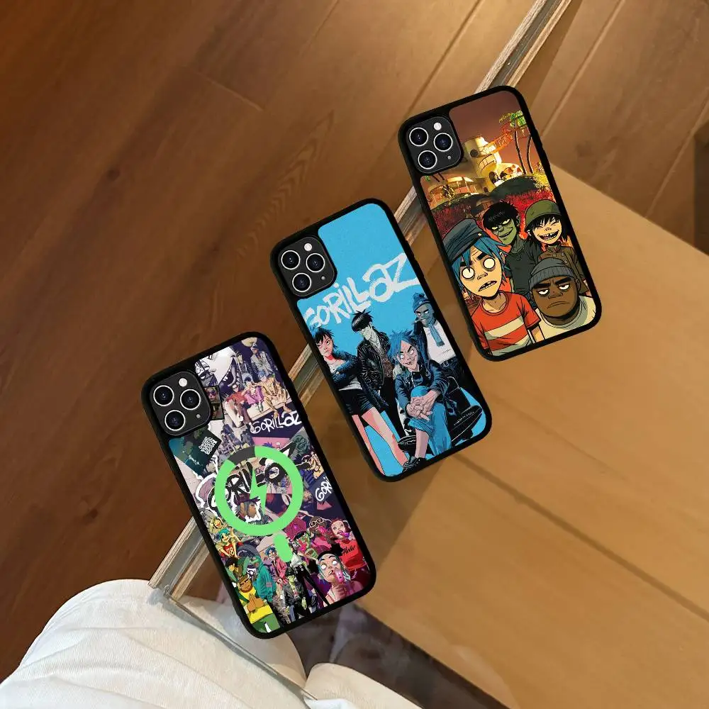 Band G-Gorillaz Für Magsafe Magnetische Handyhülle Kabellos PC+TPU Für iPhone 11 12 13 14 15 16 17 Pro Max Plus