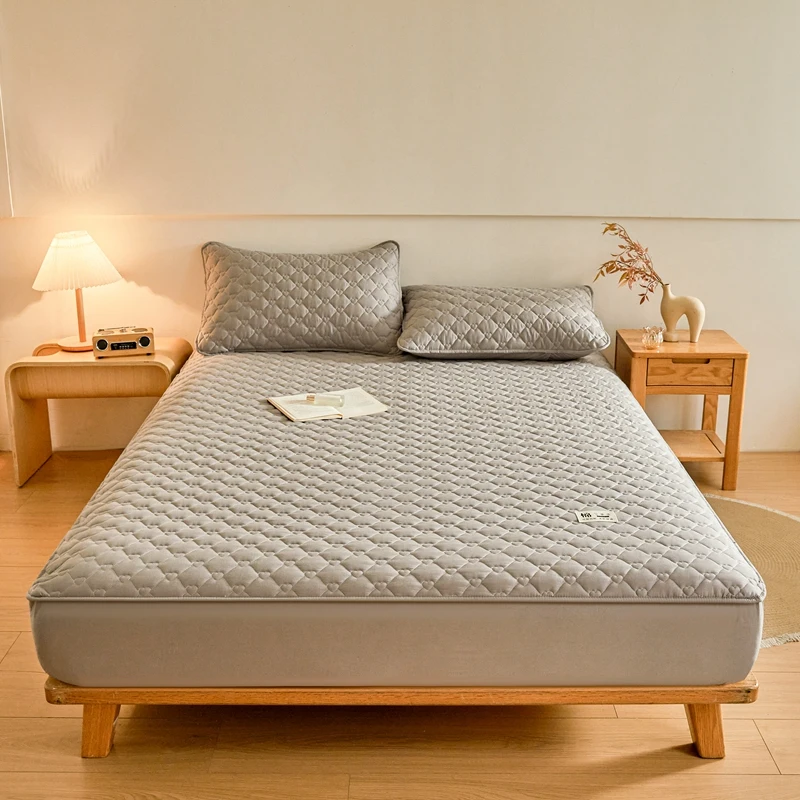 قطعة واحدة من واقي مرتبة القطن (غطاء الوسادة غير متضمن) ملاءة مبطنة متوفرة بأحجام متعددة: 90/120/135/150/180/200