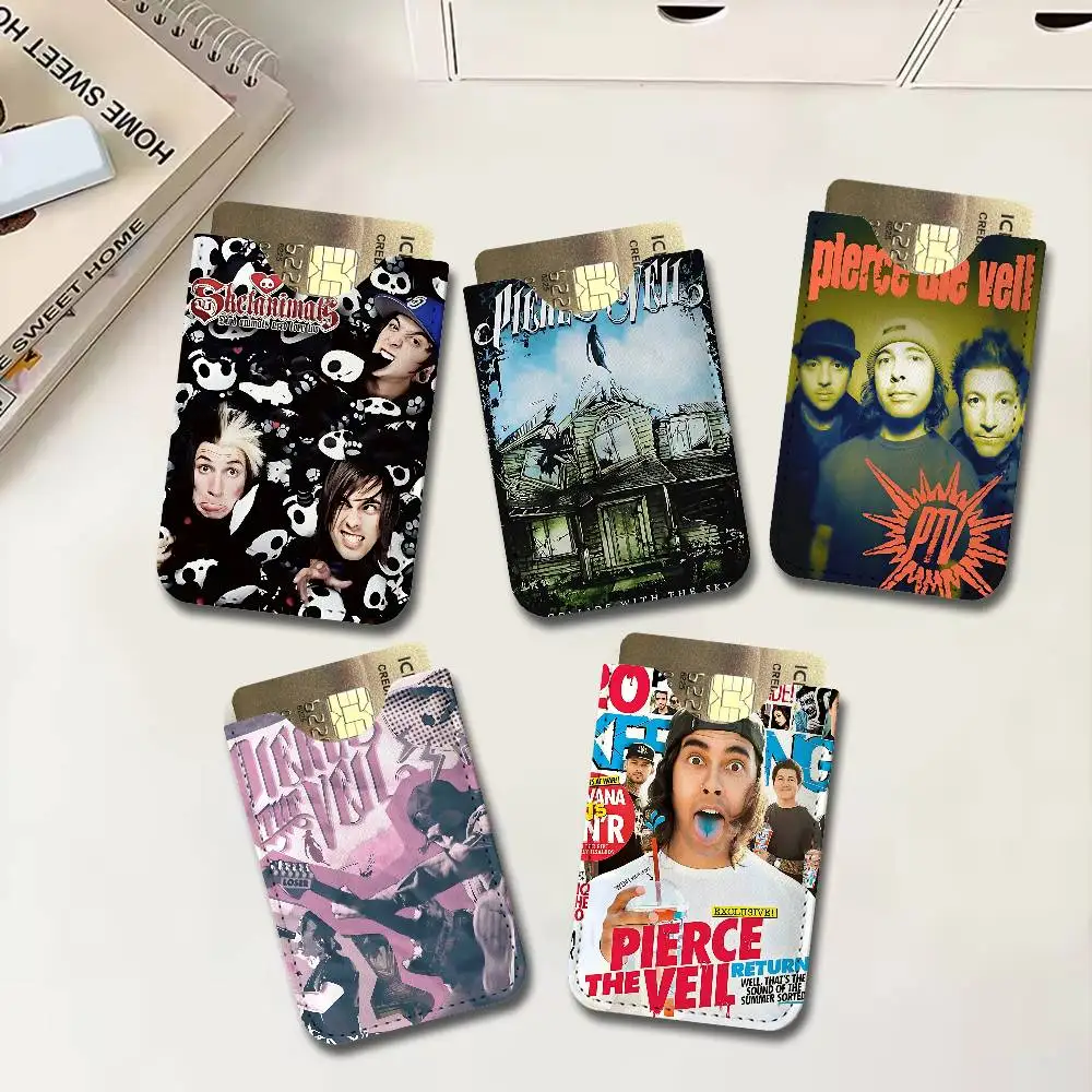 Band Pierce The Veil Band Leather Mini Wallet for Men, Thin Pocket Credit Card Separate ID & Bus Card