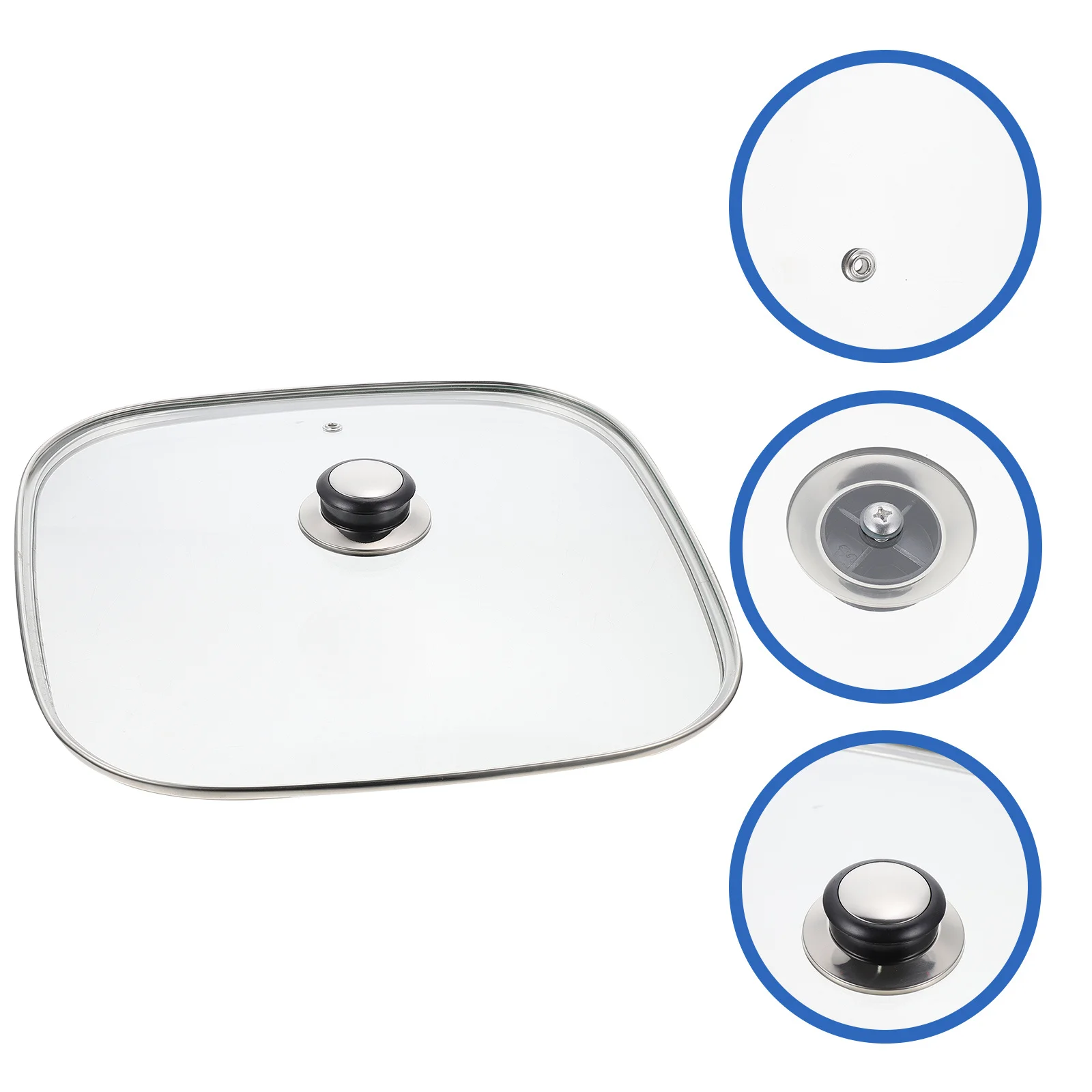 

Kitchen Pot Glass Lid Heat Resistant Universal Fit Visible Cooking Design Anti Scalding Handle Replacement for Cookware