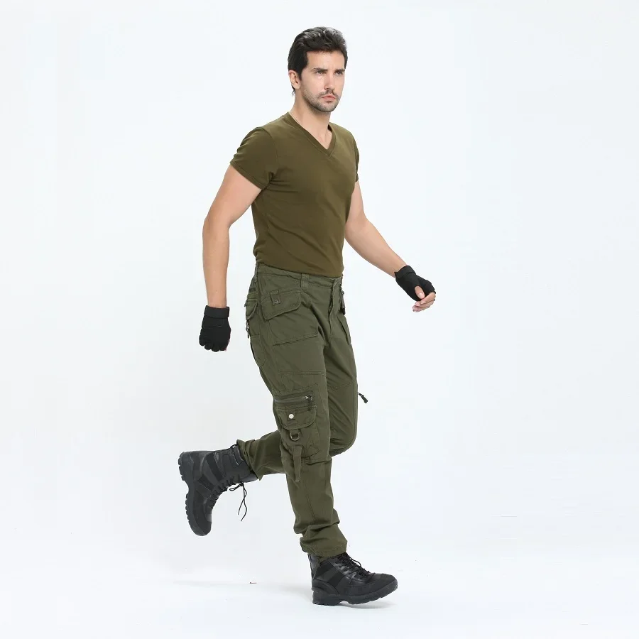 Brand Clothing Men Baggy ARMY CARGO PANTS Military Style Tactical Pants Combat Pockets Outdoors Multi-pocket Work Trouser Male